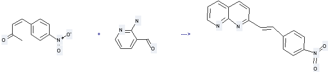 3-Buten-2-one, 4-(4-nitrophenyl)- can react with 2-Amino-pyridine-3-carbaldehyde to get  2-[2-(4-Nitro-phenyl)-vinyl]-[1,8]naphthyridine.